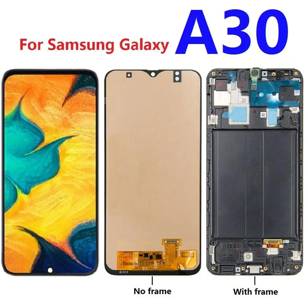 Сенсорный дигитайзер ЖК экран дисплей для Samsung Galaxy A30 SM A305F A305FN A305G сменная рамка в