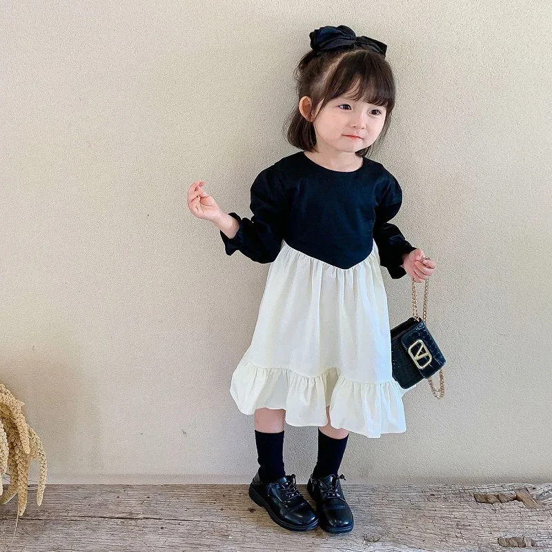 Fashion Girl Clasic Dress Kids Elegant Autumn Kid Causal Ruffle Outfit Princess Party Birthday for 2-7 Ys | Детская одежда и обувь