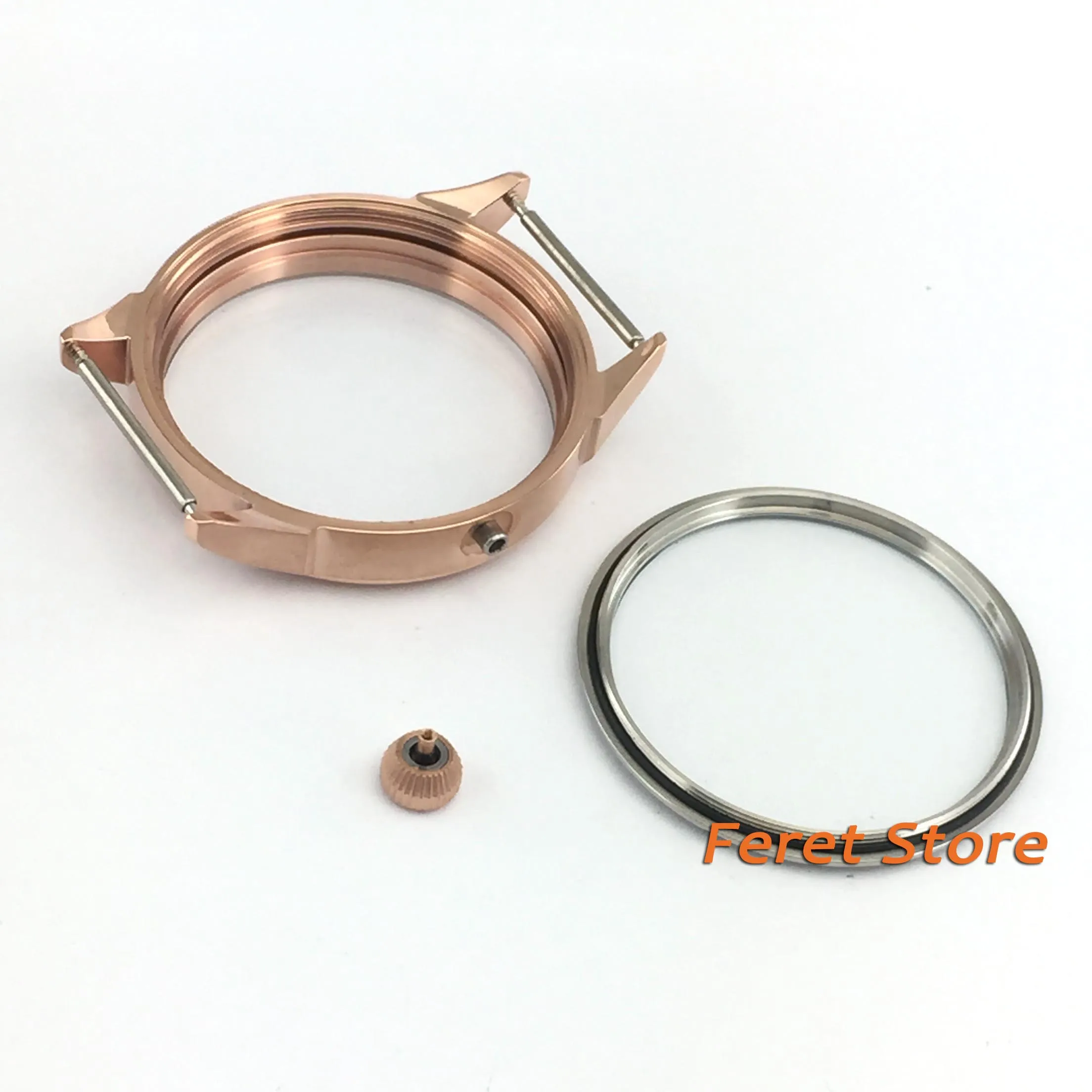 42 мм розовое золото нержавеющей стальной корпус часов подходят Parnis мужские часы