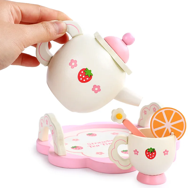 

Children's kitchen utensils toy girls set gifts lemon white afternoon tea set simulation home kitchen tableware