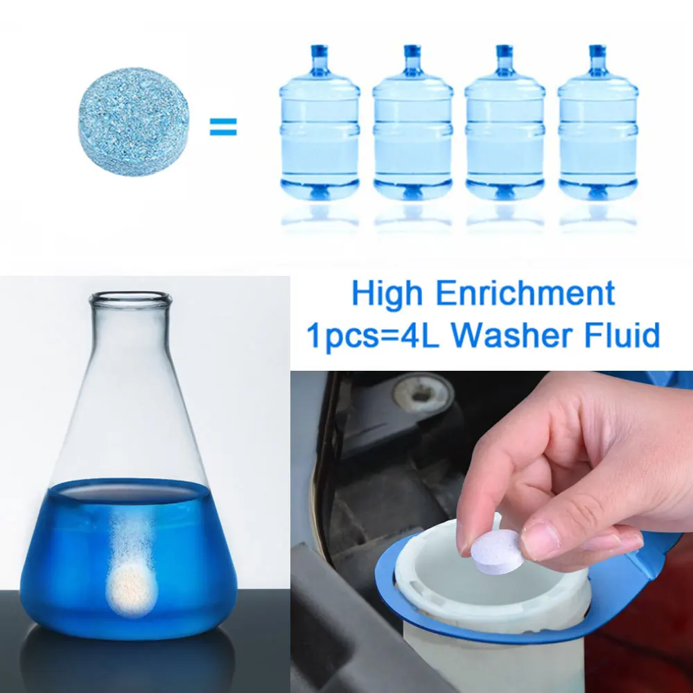 100 штук упак. (1 шт. = 4л воды) Автомобильные Твердые стеклоочистители тонкой seminомы