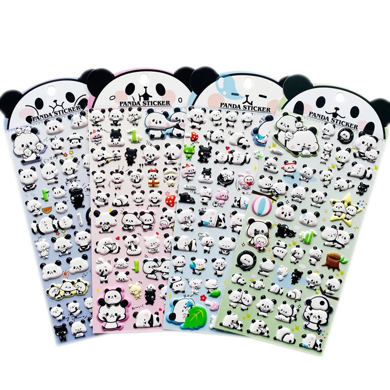Наклейки 3D сделай сам с милым мультяшным пандой 1 лист декоративные Стикеры для