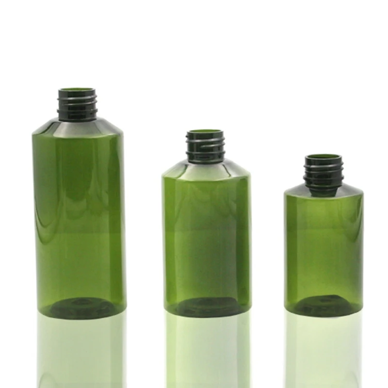 

Free Ship 30 pcs/Lot PET Refillable For Cosmetic Green Makeup Lotion Bottle With Aluminum Cap 50ML 100ML 150ML 200ML JX030