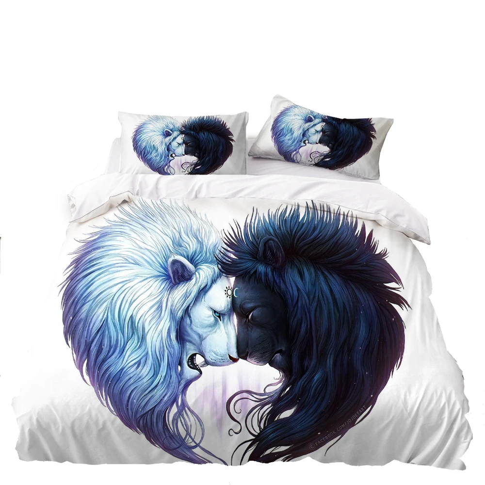 Лев комплект для кровати с принтом Тигр 3D Животные пододеяльник 2/3 шт постельного