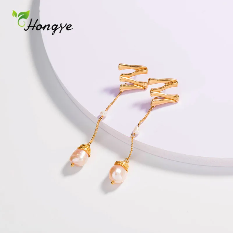 

Женские серьги-подвески с жемчугом, на длинной цепочке