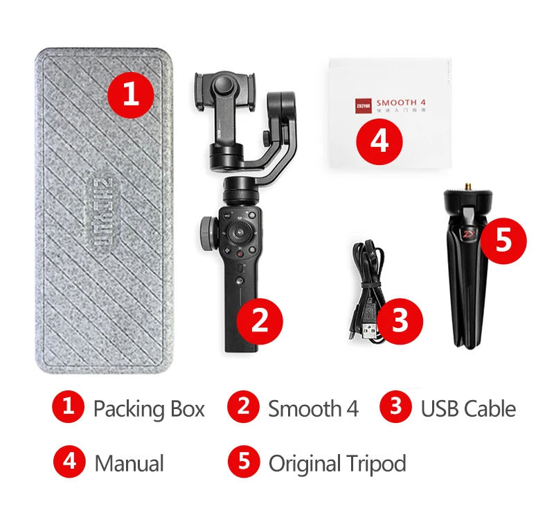ZHIYUN Smooth 4 3 оси смартфон ручной шарнирный стабилизатор для камеры штатив стедикам