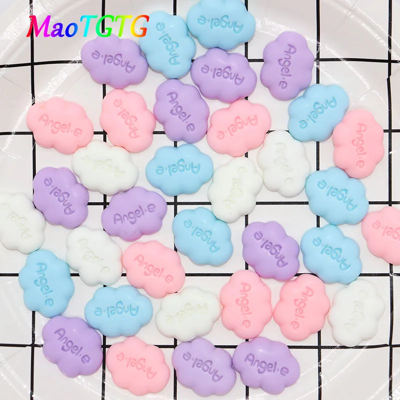 20 шт./лот смешанные цвета облака плоская задняя часть украшения из смолы подвески