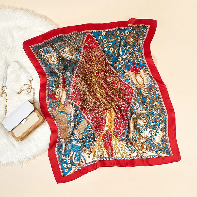 Роскошный брендовый шелковый шарф на лето квадратные женские шали и палантины