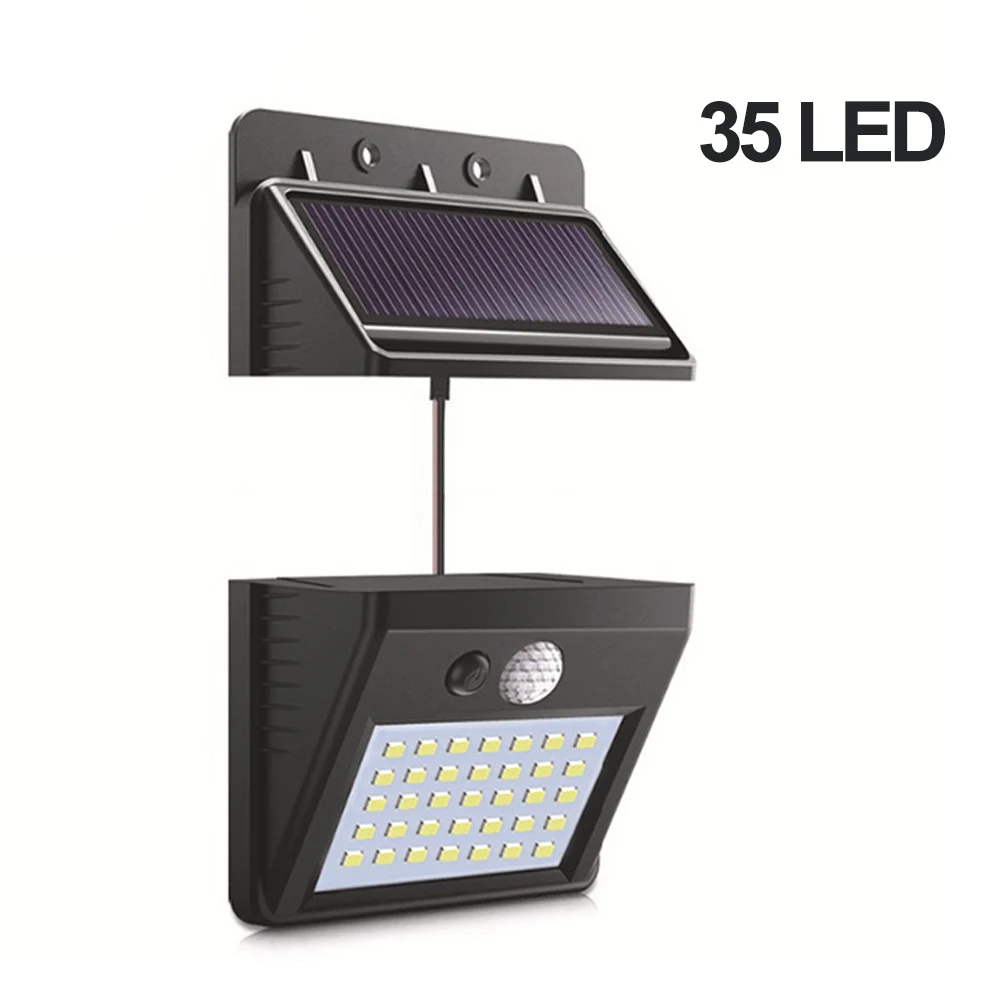 35 LED Junejour светодиодный настенный светильник, Ночной светильник, Отделяемый солнечной панелью, наружный датчик движения/Ночной Датчик, солнечный светильник для сада#1108 - Испускаемый цвет: 35 LED