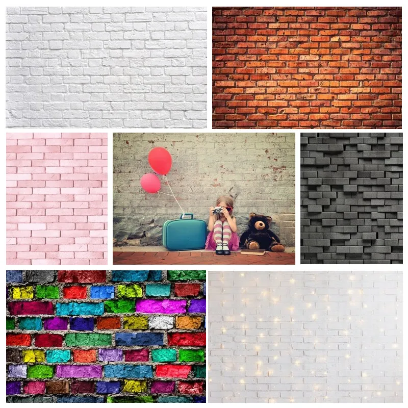 Фон для свадебного задника из белой кирпичной стены для фотографий дня рождения, фотографии новорожденных и объектной фотографии.