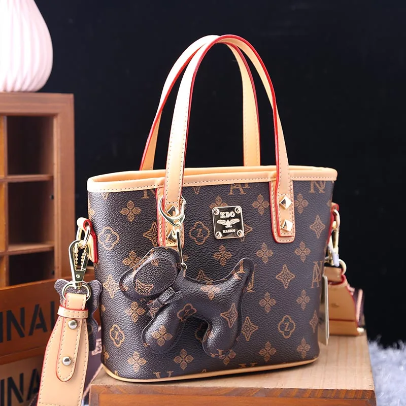 

2020 New Fashion Printed Vegetable Basket Handbag All-match Large Capacity Casual Totes Genuine Leather Shoulder Messenger Bags