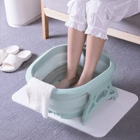 folding foot tub portable foot wash tub massage bucket travel folding bucket with 4 massage balls bathing feet in winter 2019