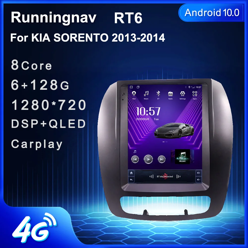 4G LTE Android 10 для KIA SORENTO 2013 2014 Tesla Тип Мультимедиа стерео автомобильный DVD плеер
