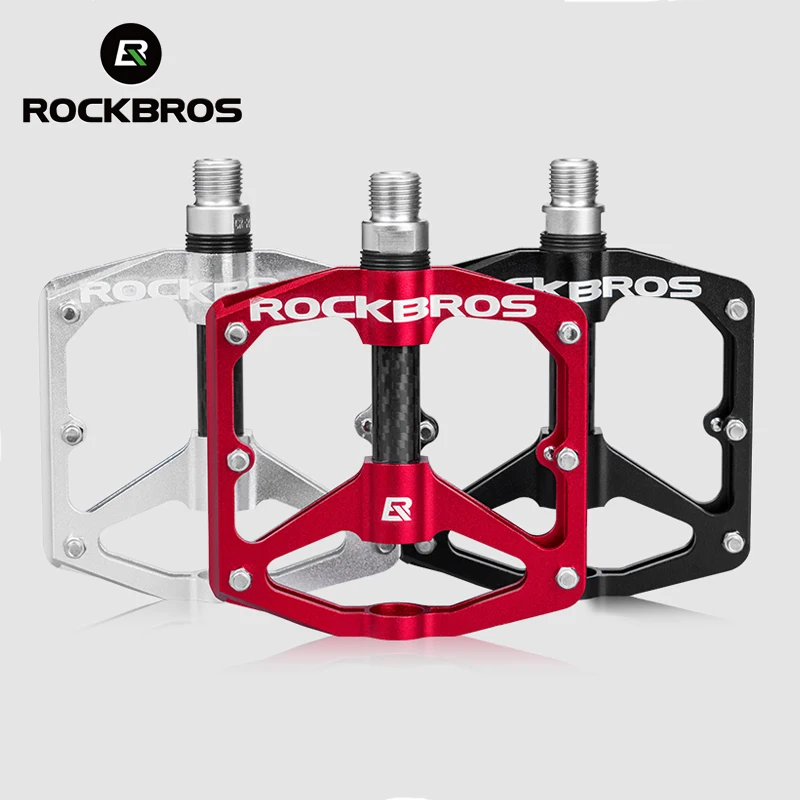 ROCKBROS MTB велосипедные педали герметичный DU подшипник алюминиевый сплав велосипедные педали полый Сверхлегкий нескользящий шип велосипедная часть плоская
