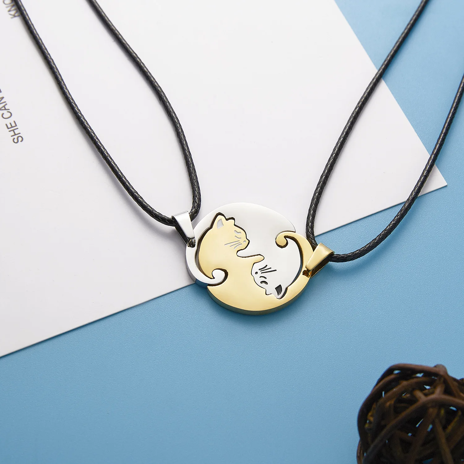 Модное ретро ожерелье с подвеской в виде кошки цепочка для свитера ювелирные