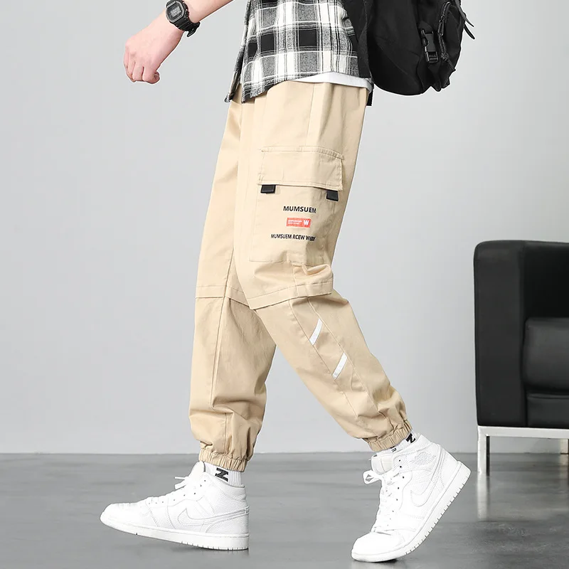 

Men's overalls trendy brand 2021 spring/summer new style waist thin sports pants Korean trend casual trousers