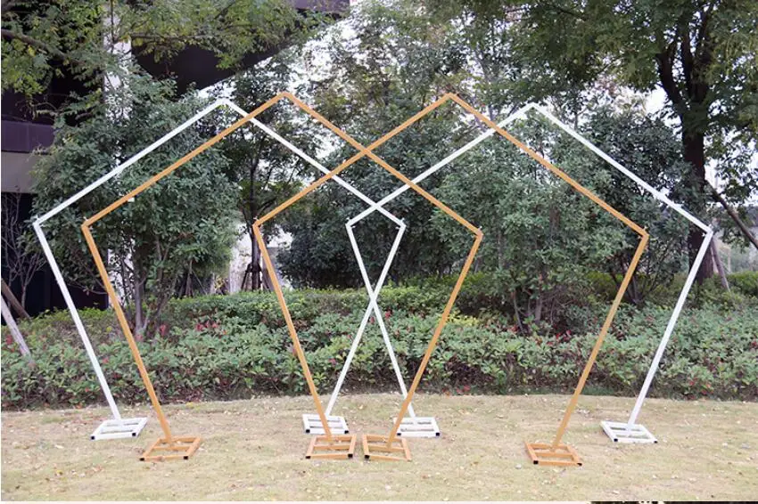 Новый свадебный реквизит из кованого железа пятиугольная стойка геометрической