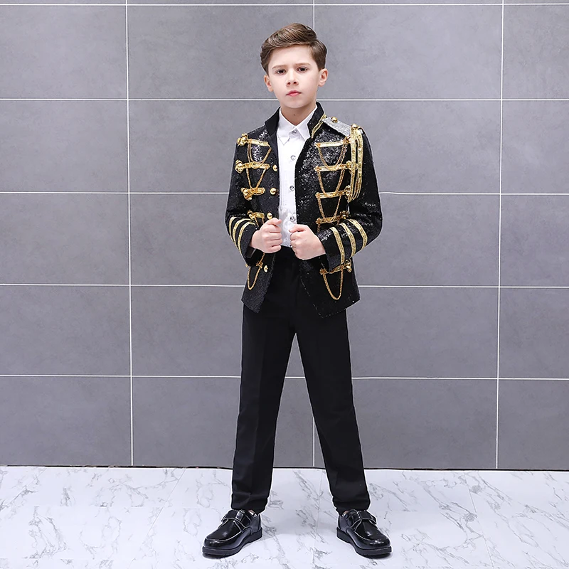 Блейзер для мальчиков куртка с блестками маленьких детские пальто