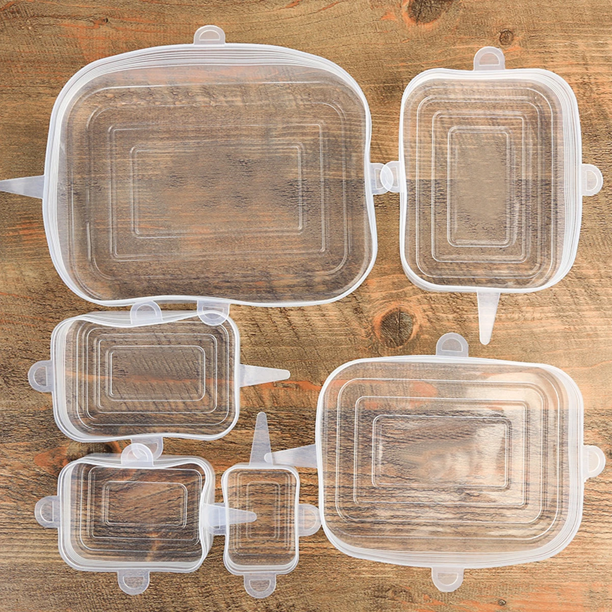 Многоразовые силиконовые крышки для пищевых продуктов 6 шт. эластичный