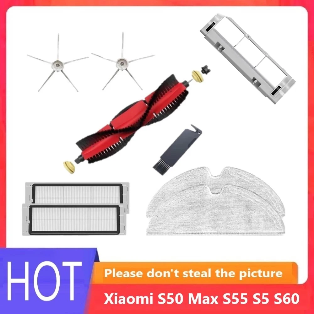 

XIAOMI Roborock S50 S51 S55 S6 S60 Removable main side brush Main brush cover filter screen Mop cloth parts accessories