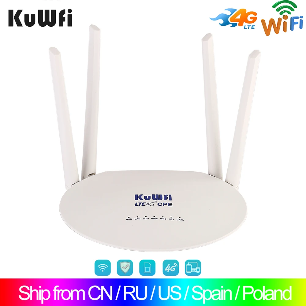KuWfi 4G маршрутизатор 150 Мбит/с CAT4 беспроводной 3G/4G LTE разблокировка глобальная FDD/TDD