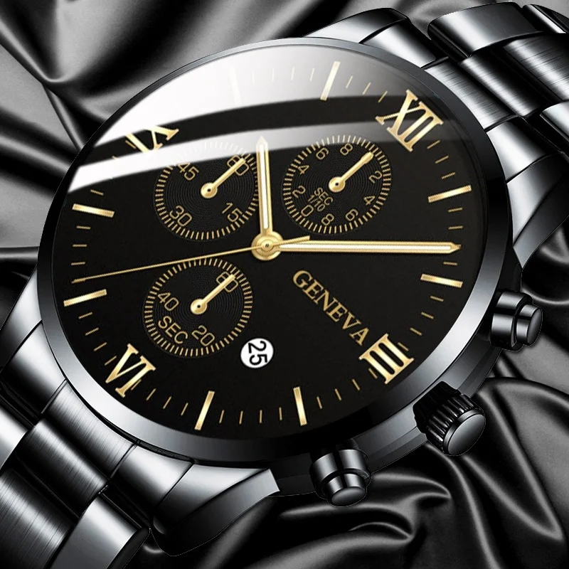 Watch Men Fashion Business Watches Luxury Calendar Clock Man Stainless Steel Quartz Wrist Watch reloj hombre