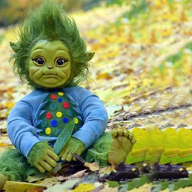 Реалистичная мультяшная Кукла Reborn Baby Grinch Рождественская кукла подарки для детей