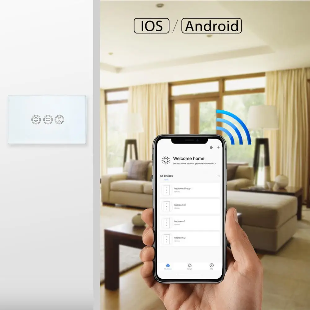 Переключатель для штор Tuya Smart Life RF Wi-Fi с пультом дистанционного управления