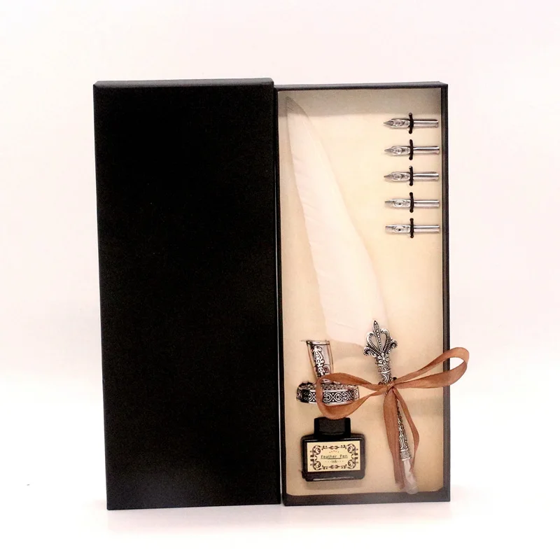 Перьевая ручка с 5 наконечниками Подарочная каллиграфическая набор чернил для