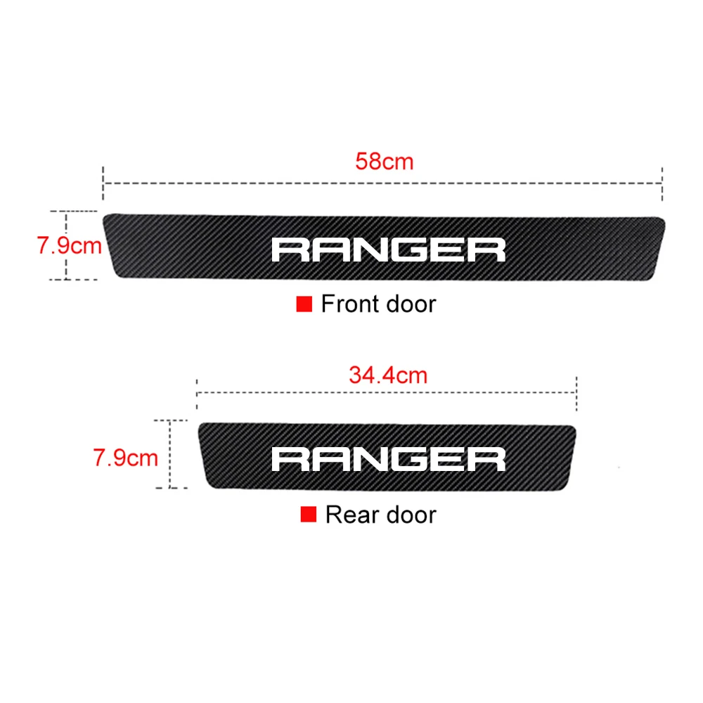 Для Ford Ranger T6 T7 T8 2004-2016 2017 2018 2019 2020 4 шт. защитные наклейки из искусственной кожи на