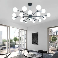 modern led ceiling chandelier lighting for living room cafe industrial lustre nordic glass minimalist bedroom lighting