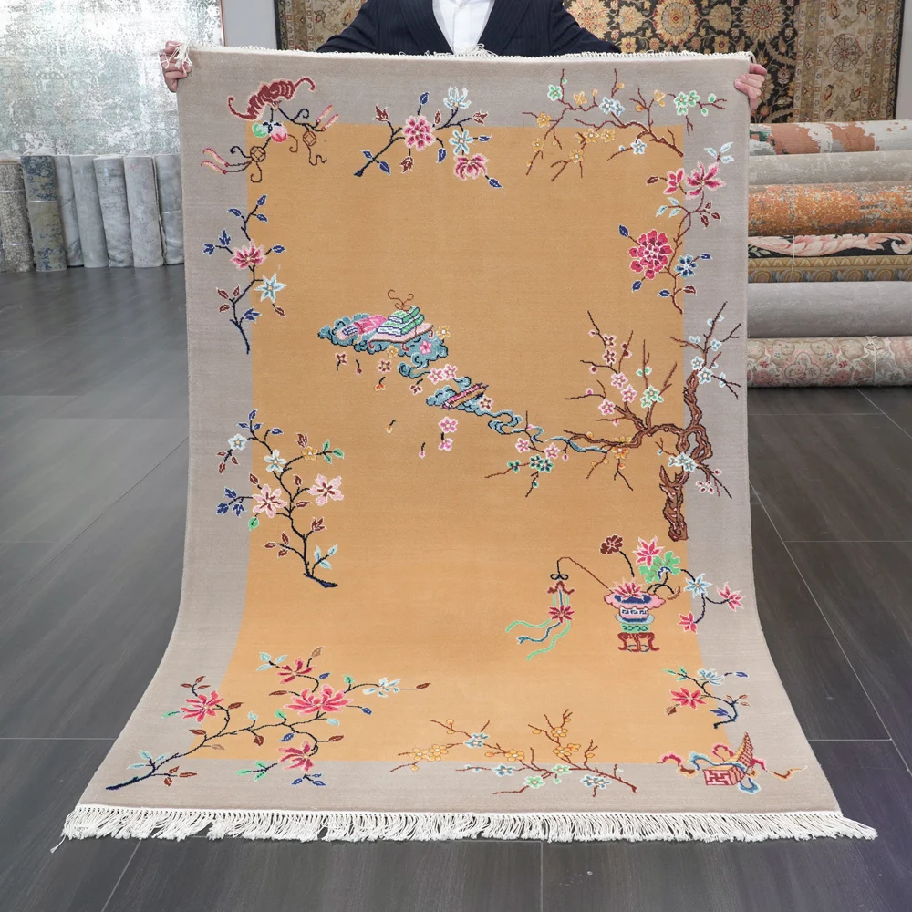 

4'x6' Desert Colored Wool Rug Chinese Decorative Arts Hand Knotted Area Rug (CNW21)
