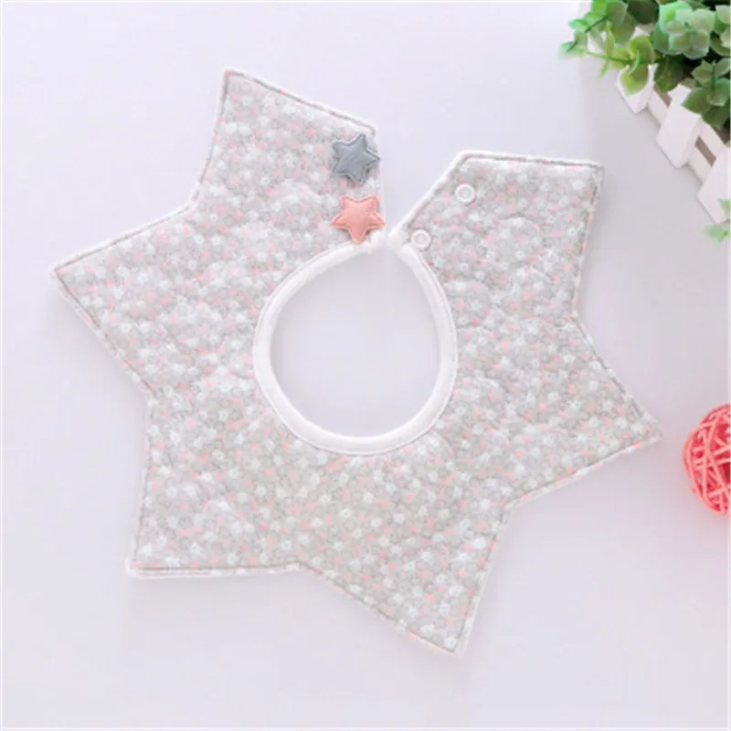 

Lovely Flower Style Baby Waterproof Bibs Rotating Double Cotton Fashion Pattern Striped Star Bibs Girls Boys Feeding Burp Cloths
