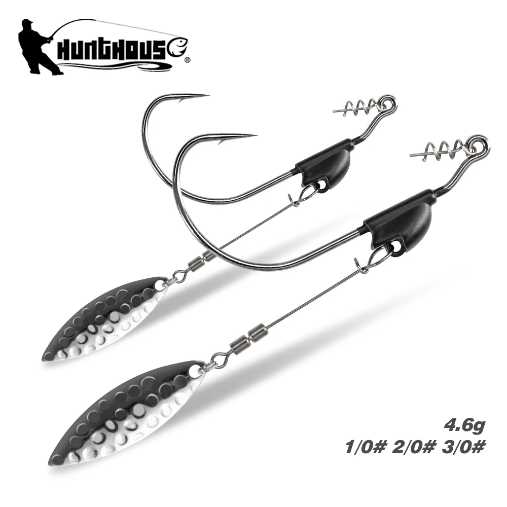 

HUNT HOUSE Fishing Hook Soft Lure 4.5\4.8\5.2cm Alloy Hook Sturdy Anti-rust Reflective Attract fish For Soft Lure