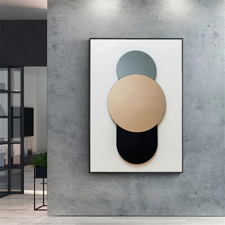 

Nordic Abstract Geometric Creative Gold Poster and Prints Canvas Art Paintings On The Wall Living Room Bedroom Decor Picture