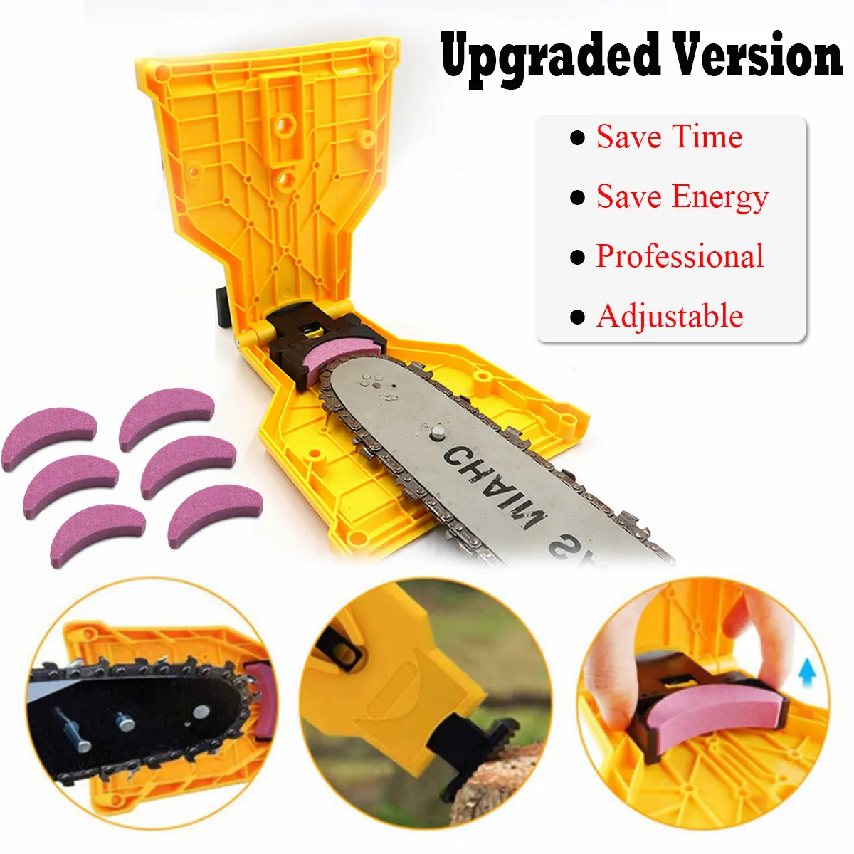 

Модернизированная точилка для зубов цепной пилы, универсальная для электрических цепных пил, цепная пила для деревообработки, инструменты ...