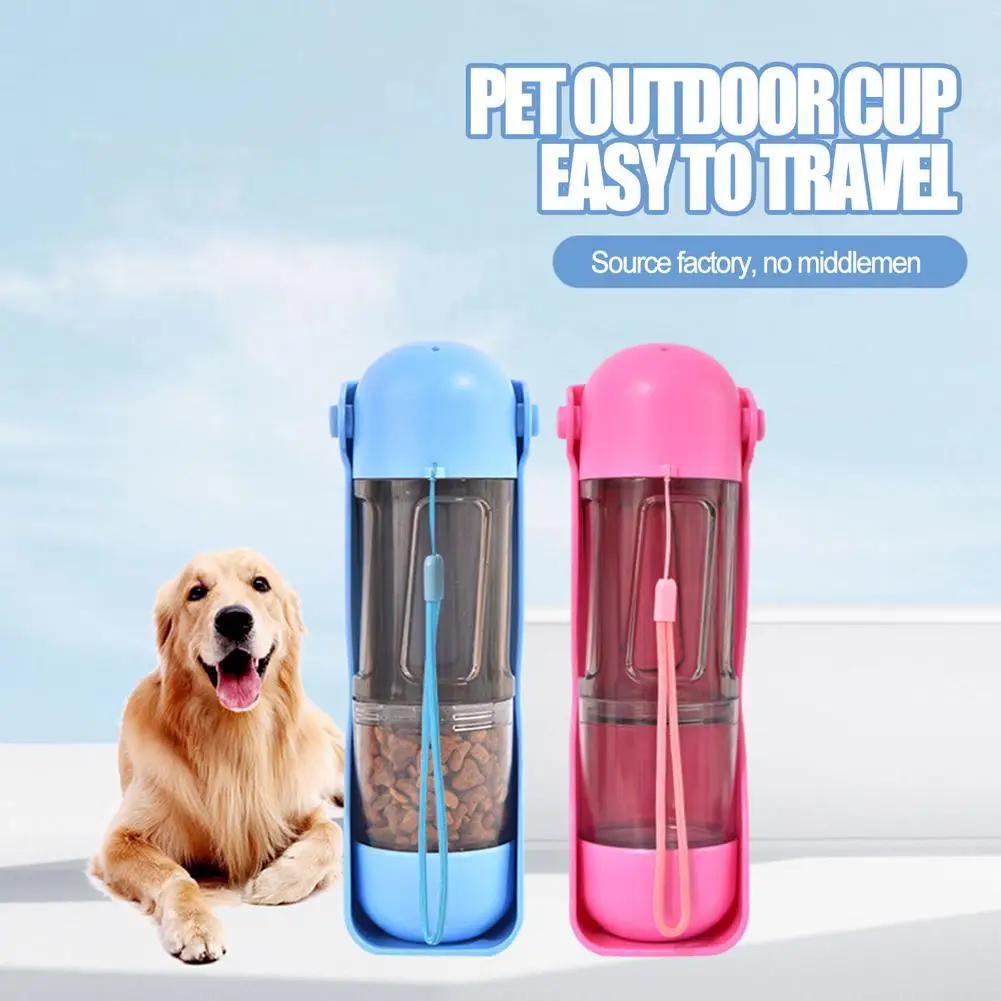 

Портативный дозатор воды для собак 2 в 1, Герметичная Бутылка для еды для собак, для прогулок и путешествий на открытом воздухе