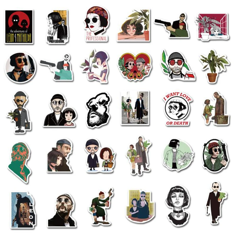 LL-113# Leon Series sticker 50/pcs PVC Sticker Travel Suitcase Bike Phone Sliding Plate Graffiti Styling | Дом и сад