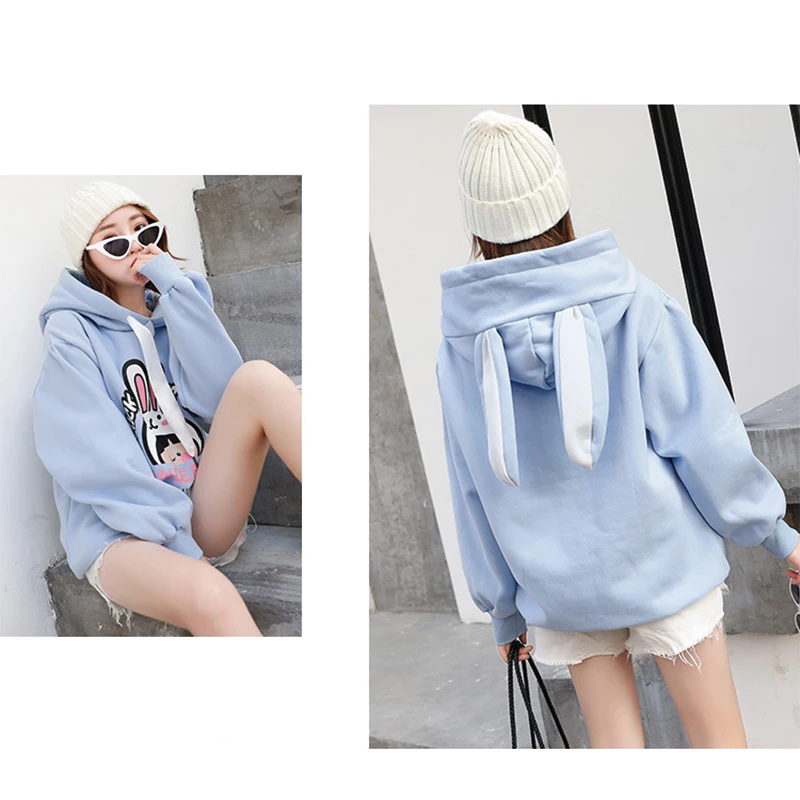

CN 2020 Autumn Winter Women Sweatshirt Fashion Korean Kawaii Hoodies Women Casual Loose Thick Long Sleeve Pullover Sweatshirt