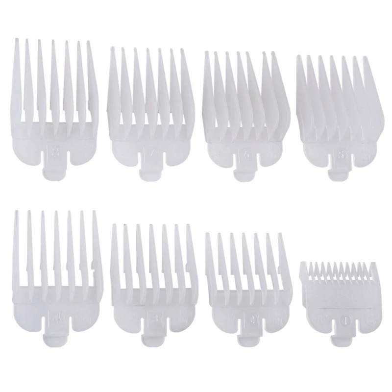 

8Pcs Professional Hair Clipper Limit Comb Guide Attachment Barber Replacement