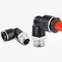 pl black pneumatic quick connector 4mm 12mm hose trachea connector outer diameter 18 14 38 12 bsp elbow plug in connector
