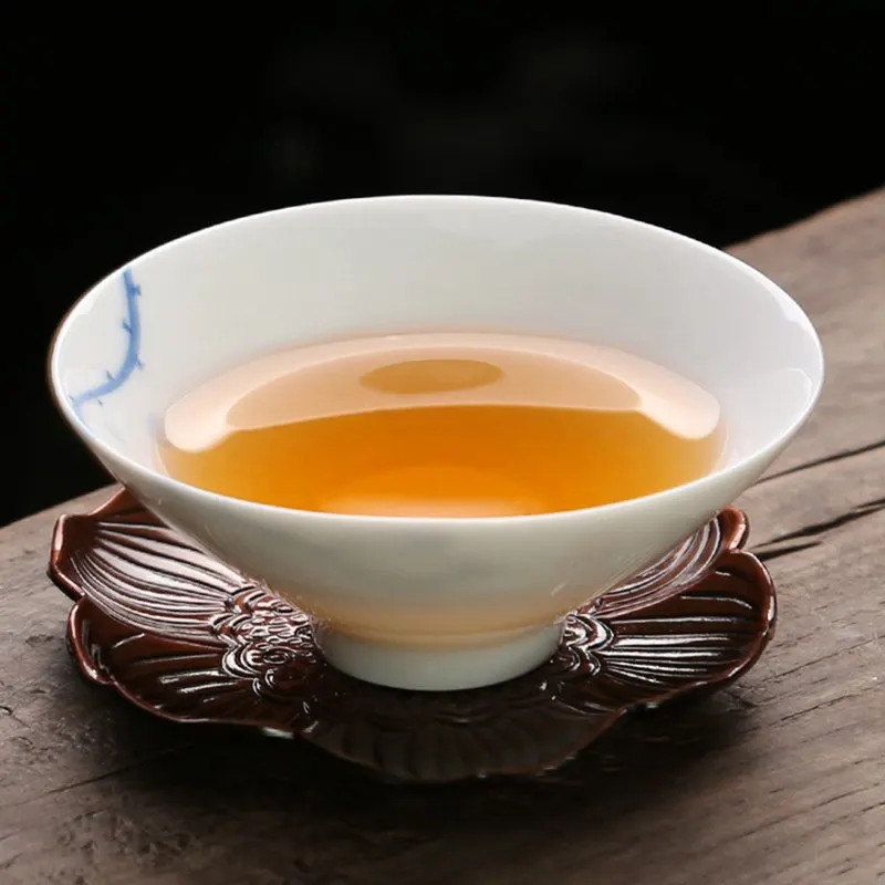

2021Alloy Teacup Tray Blossom Lotus Maple Leaf Shape Tea cup Mat Mini Coffee Cup Tea Accessories Mini Alloy Teacup Tray-