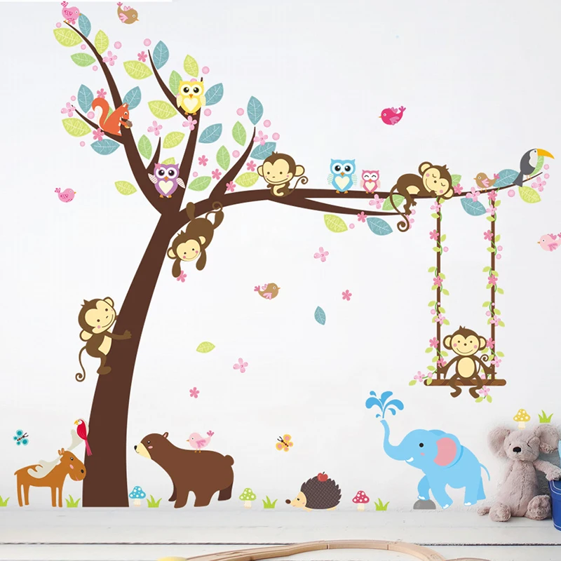 

Wall Animals Backdrop Stickers Background Decor Room Kitchen Bathroom Adhesive