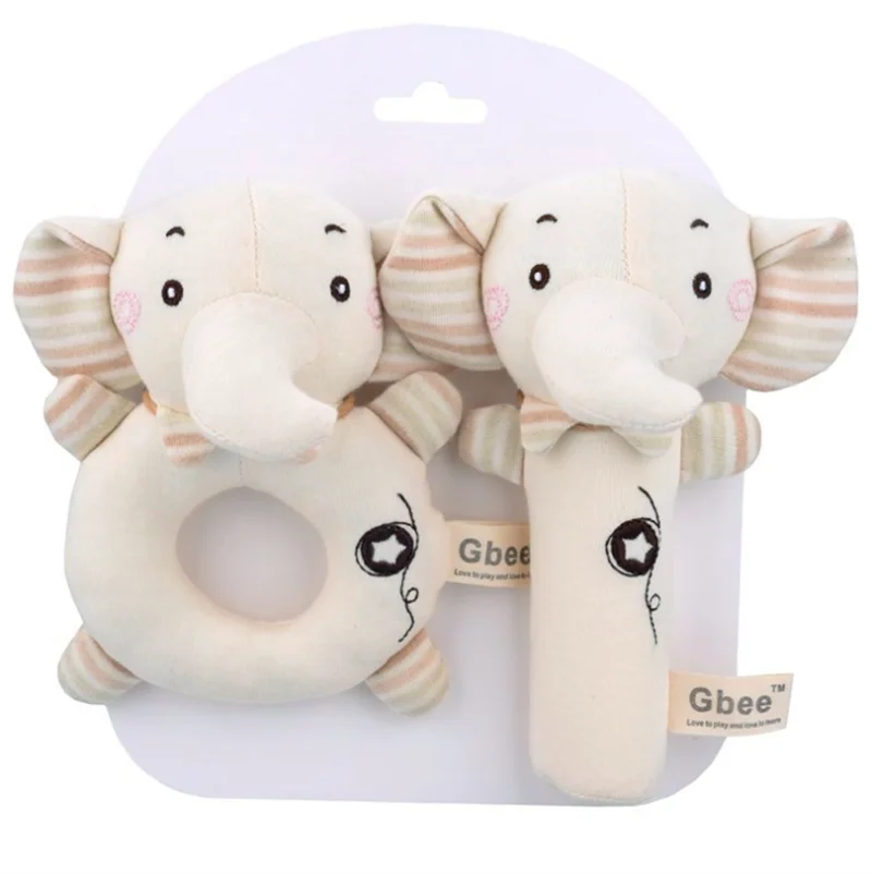 Newborn Baby Rattles Rabbit Bear Grab Ability Training Toys Infant Stroller Bed Hanging Bell Plush Dolls игрушки для детей |