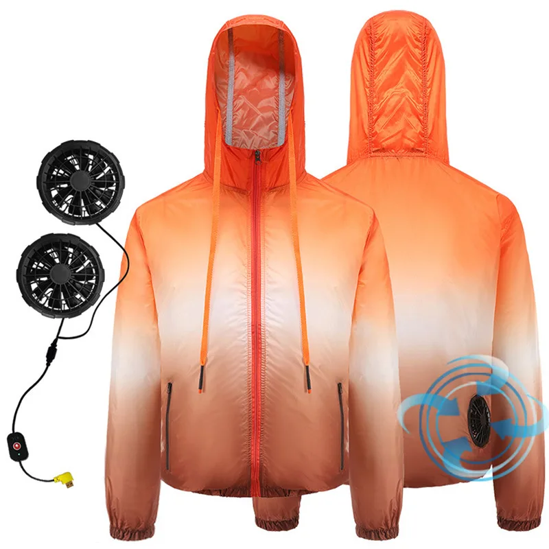 

Вентиляторная куртка, летняя охлаждающая одежда с воздушным охлаждением, Солнцезащитная одежда для рыбалки и занятий спортом на открытом в...