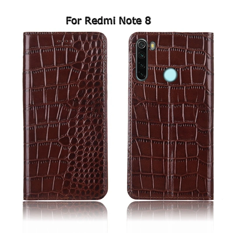 Чехол из натуральной коровьей кожи для Xiaomi Redmi Note 6, 7, 8, T Pro, 8A, K20, K30 Pro, чехол-подставка, флип-чехол из крокодиловой кожи, чехол для телефона