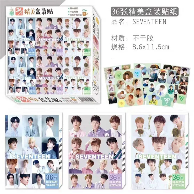 

10 boxes/lot KPOP STAR SEVENTEEN magic 3d wall boxed stickers toy gift