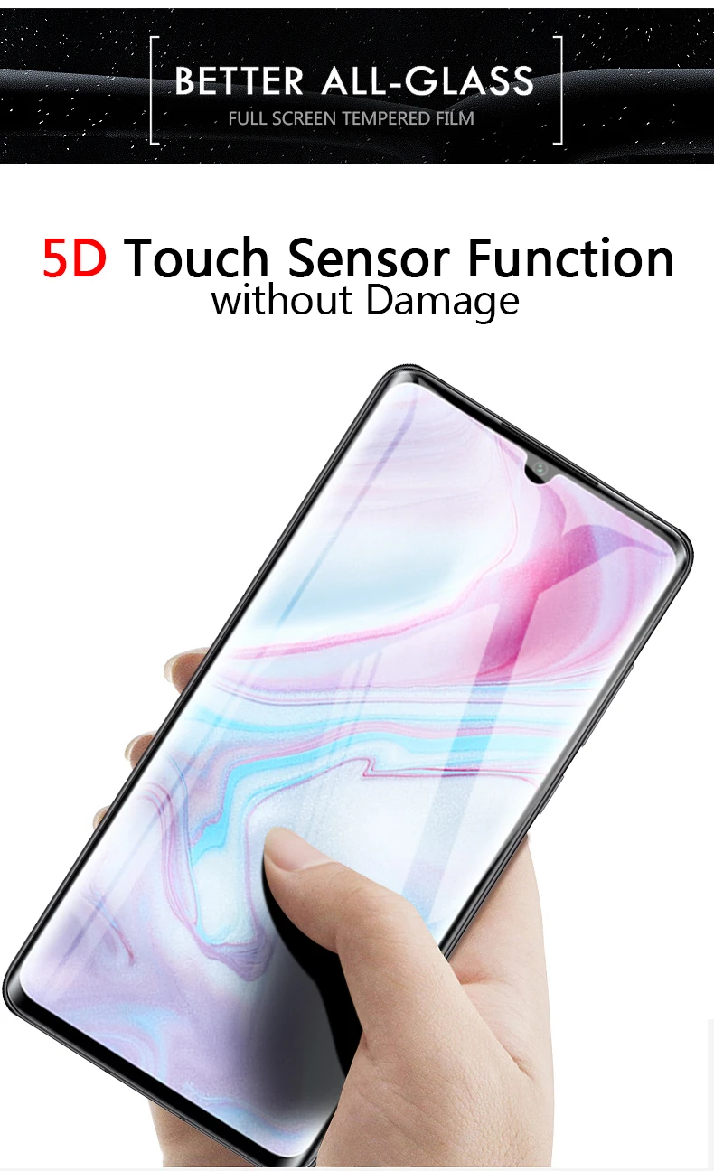 Для Xiaomi mi Note 10 закаленное стекло xio mi cc9 pro защита экрана полное покрытие Передняя пленка черная 2 шт. HD защитное стекло