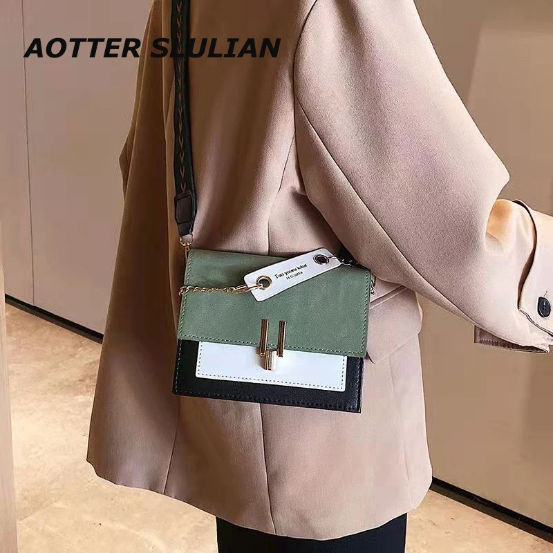 

Женская маленькая сумка на плечо, Простая Дорожная сумочка на цепочке, кожаные сумки через плечо с особым замком, дизайнерские женские сумк...