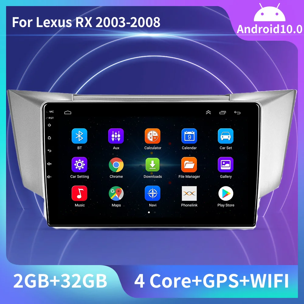 

Автомагнитола для Lexus RX300 RX330 RX350 RX400H 10,0-2003, Android 2008, 2DIN